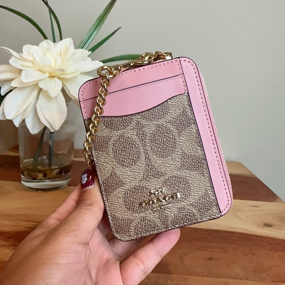 NWT Coach Zip Card Case In Signature Canvas - Picture 5 of 6